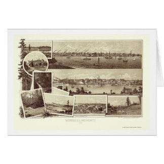 Victoria, A.C., mapa panorámico de Canadá - 1884