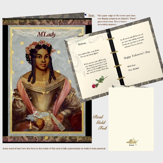 Victoria de la tarjeta de San Valentín de Relieve  (Luxurious gold foil! Fully customizable as a Valentine/Birthday/ Anniversary/etc. card for your lady)