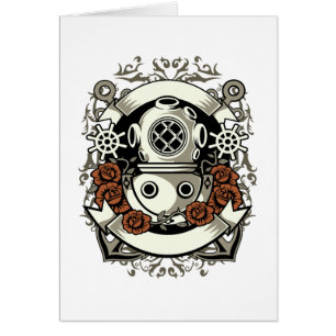 Victoria Steampunk Deep Sea Diver Roses Rojos