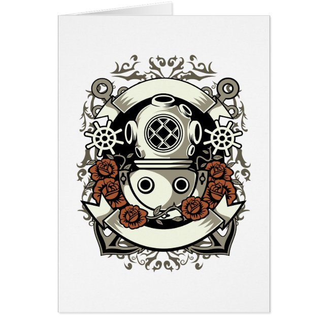 Victoria Steampunk Deep Sea Diver Roses Rojos (Frente)