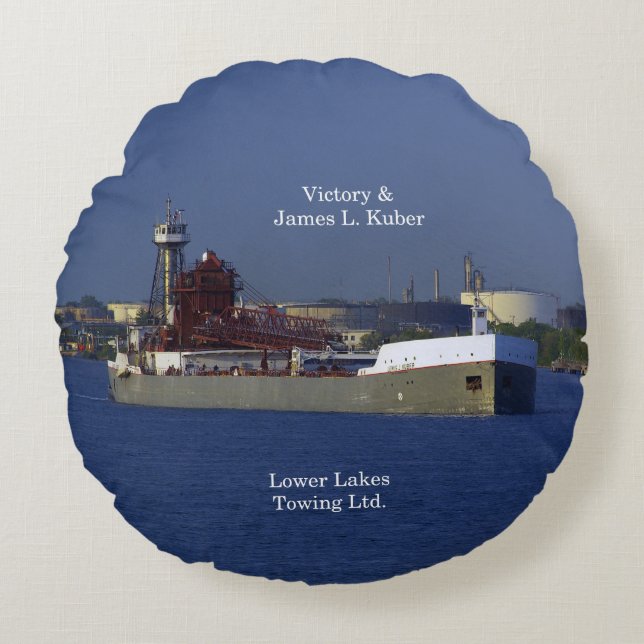 Victoria y James L. Kuber almohada redonda (Anverso)