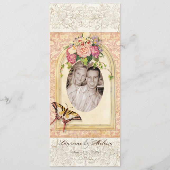Victorian Antiqued subió casando la invitación (Anverso)