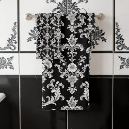 Victorian Black and White Damask Pattern