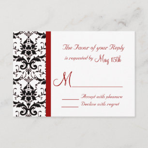Victorian Damask Black White Red Stripe RSVP