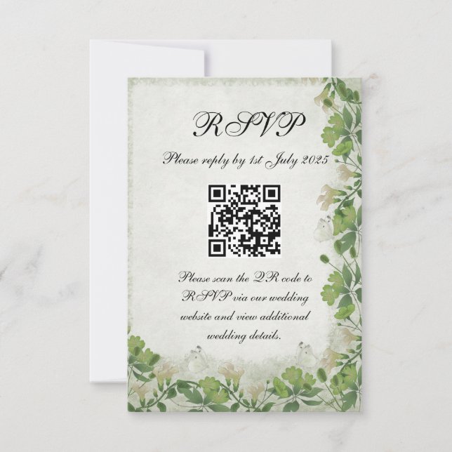 Victorian Meadow - RSVP card vertical (Anverso)