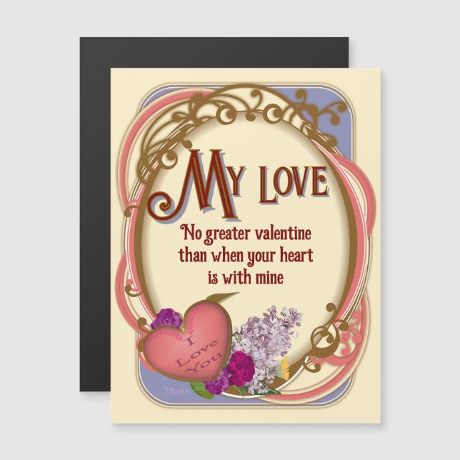 Victorian Romantic Customizable Valentine Magnet (Anverso/Reverso)