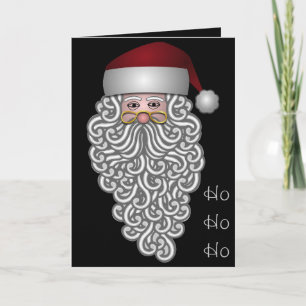 Victorian Santa en tarjeta de Navidad negra del
