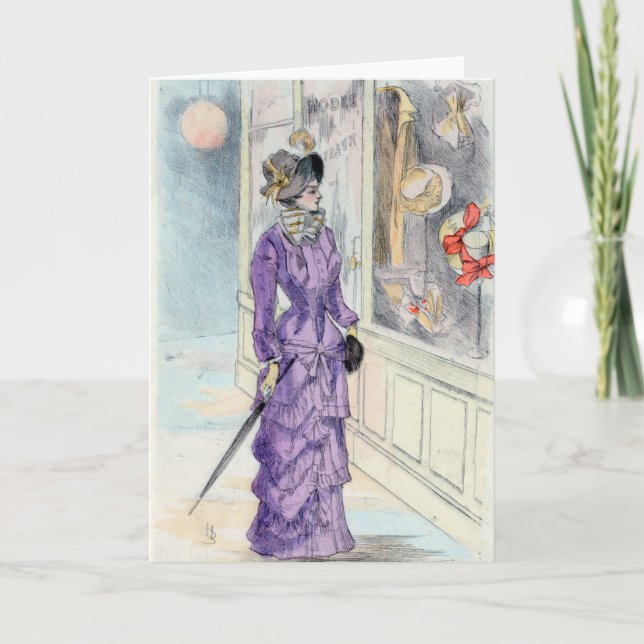 Victoriana en compras de vestimenta púrpura (Anverso)