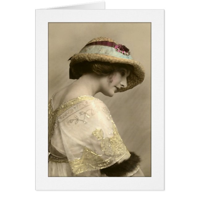 victoriana mujer gorra vestido con abalorios (Frente)