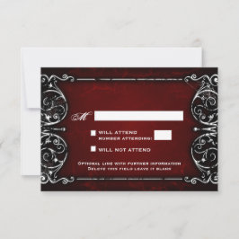 Victoriano gótico Spooky Boda Roja y Blanca RSVP