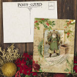Victoriano Padre Navidad Floral Ephemera<br><div class="desc">Composición de Navidades elegantemente ricamente representada por el viejo mundo de la cama verde Padre Navidad enmarcado por la hueca vintage,  rosas,  rosas de perro y pino con oro ornamentado florece en un contexto sepia angustiado.</div>