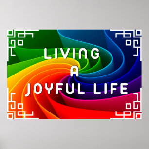 "Vida alegre" Poster de arte en pared positivo