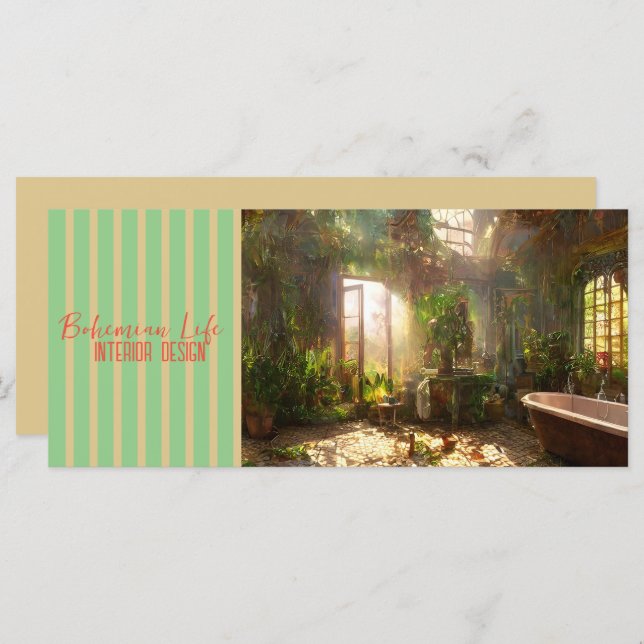 Vida bohemia - Negocios, Tarjeta de felicitación,  (Anverso / Reverso)