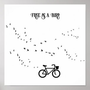 Vida Ciclista Libre como un Pájaro Arte en Blanco