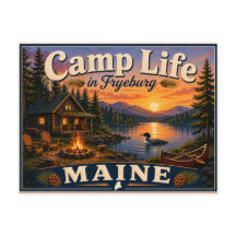 Vida de campamento en Fryeburg Maine Tarjeta posta