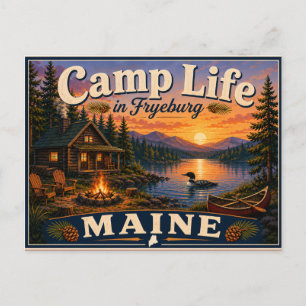 Vida de campamento en Fryeburg Maine Tarjeta posta