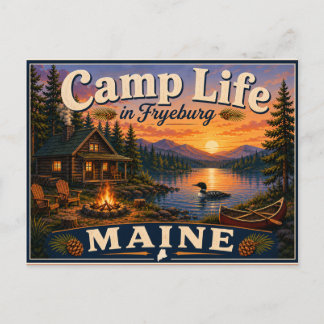 Vida de campamento en Fryeburg Maine Tarjeta posta