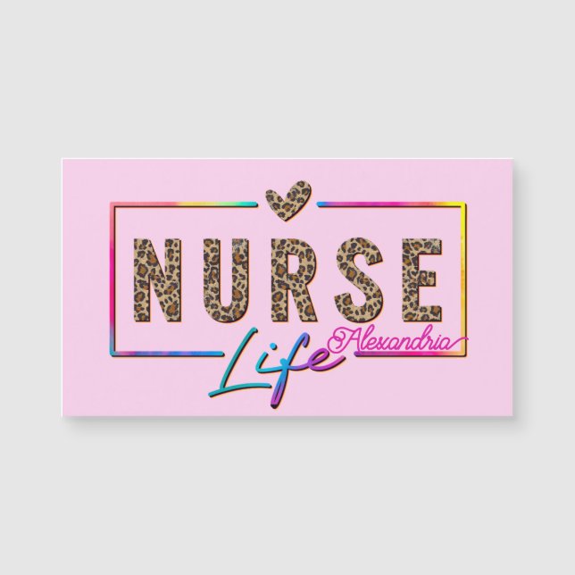 "Vida de enfermera" en elegantes colores arcoiris (Anverso)