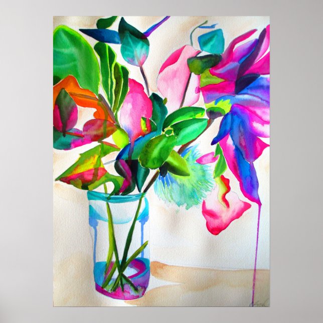 Vida de la vida floral moderna con arte acuarela d (Frente)