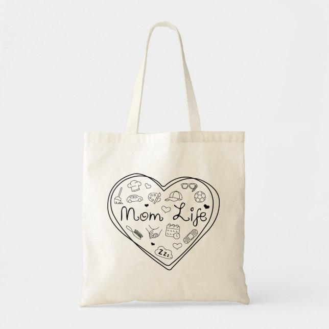 Vida de mamá - Bolsa de té de corazón de mamá mult (Frente)