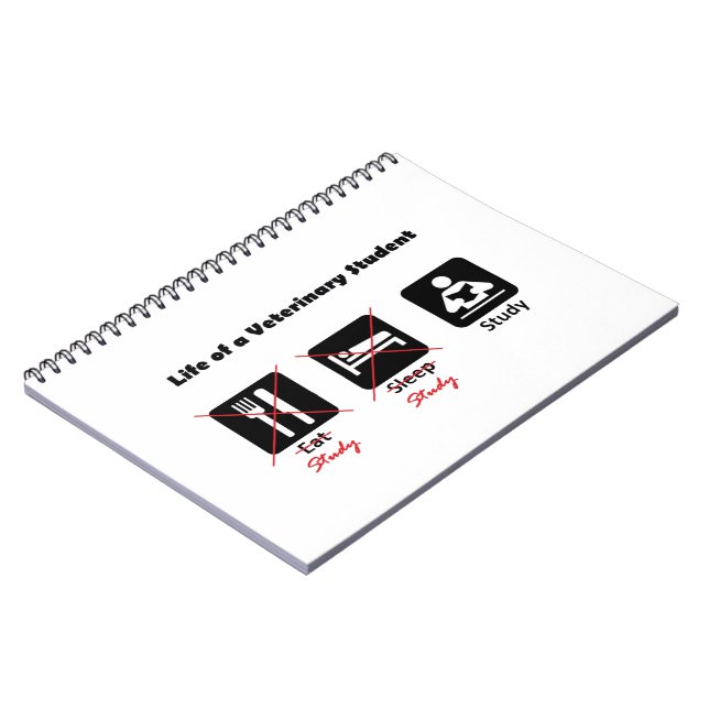 Vida de un cuaderno del estudiante del veterinario (Lado Izquierdo)