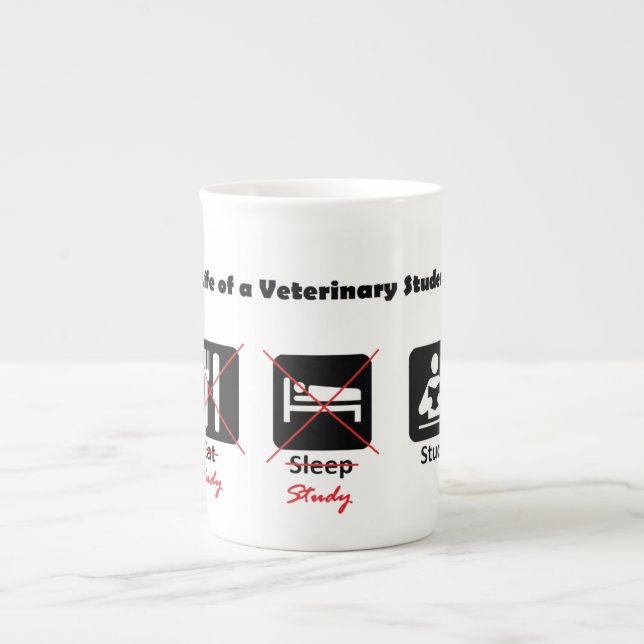 Vida de una taza veterinaria de la porcelana de (Frente)