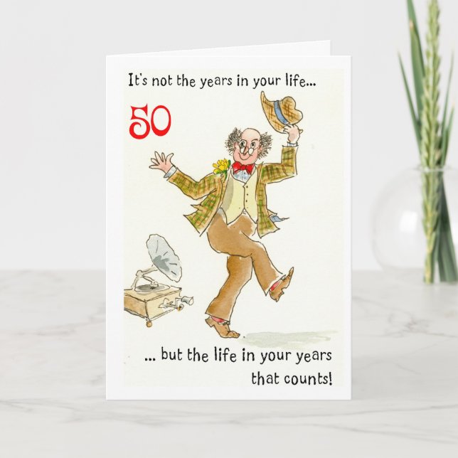 "Vida en 50.a tarjeta de cumpleaños de sus años" (Anverso)