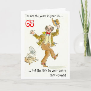 "Vida en 65.a tarjeta de cumpleaños de sus años"