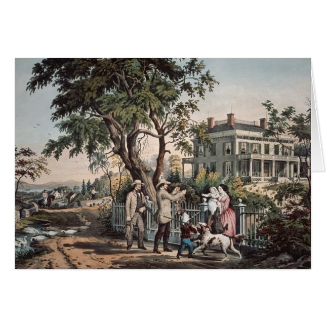 Vida en el campo americana - tarde de octubre, (Anverso (Horizontal))