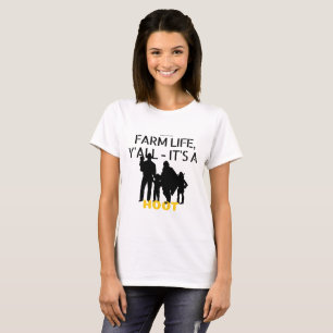 Vida en la granja de camisetas de moda para mujere