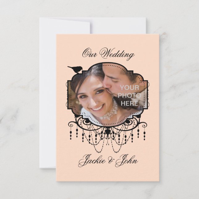 Vida feliz ~ FOTO INSERTAR invitaciones / RSVP (Anverso)