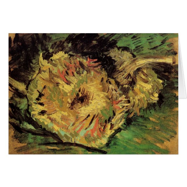 Vida fija dos girasoles cortados por Vincent van G (Anverso (Horizontal))