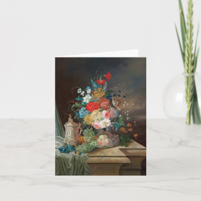 Vida fija y maestras: flores y fruta (Anverso)