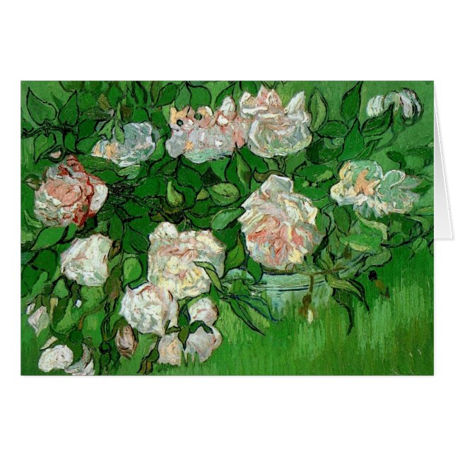 Vida muerta: rosas rosas rosas de Vincent van Gogh (Anverso (Horizontal))