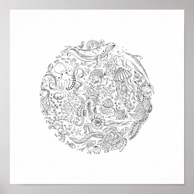 Vida Oceánica | Póster Decorativo (Frente)