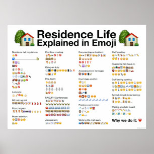 Vida Residencial Explicada en Póster de Emoji