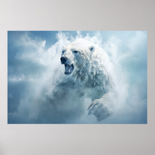 Vida salvaje de animales de oso polar Arte colorid