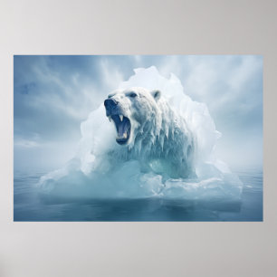 Vida salvaje de animales de oso polar Arte colorid