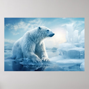 Vida salvaje de animales de oso polar Arte colorid