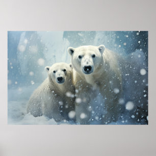Vida salvaje de animales de oso polar Arte colorid
