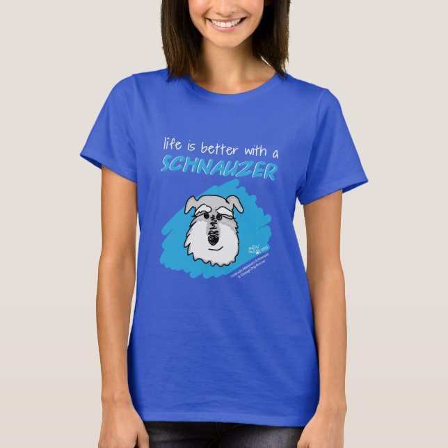 Vida… Schnauzer - camiseta oscura (mujeres) (Anverso)