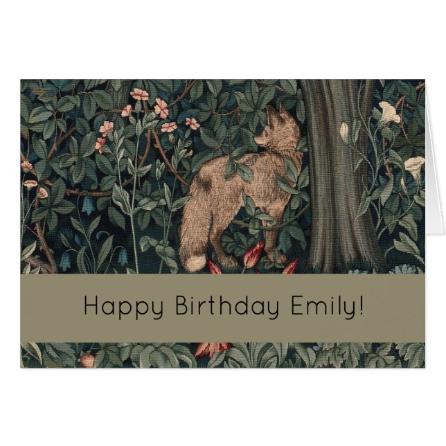 Vida silvestre William Morris Greenery Fox (Anverso (Horizontal))