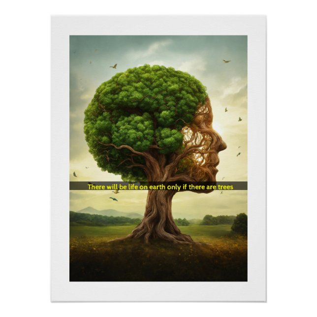 "Vida sostenida: Poster de árbol con mensaje inspi (Anverso)