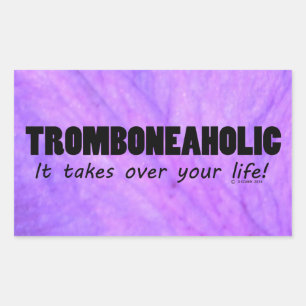 Vida tromboneaholica Pegatina rectangular