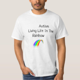 Vida viva del autismo en la camiseta del arco iris