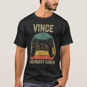 Vide de nombre vince de camiseta de gamer legendar
