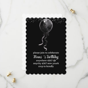 Video de invitación de cumpleaños elegante negro,