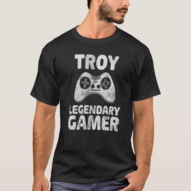 Video de nombre de troy de camiseta de gamer legen (Anverso)