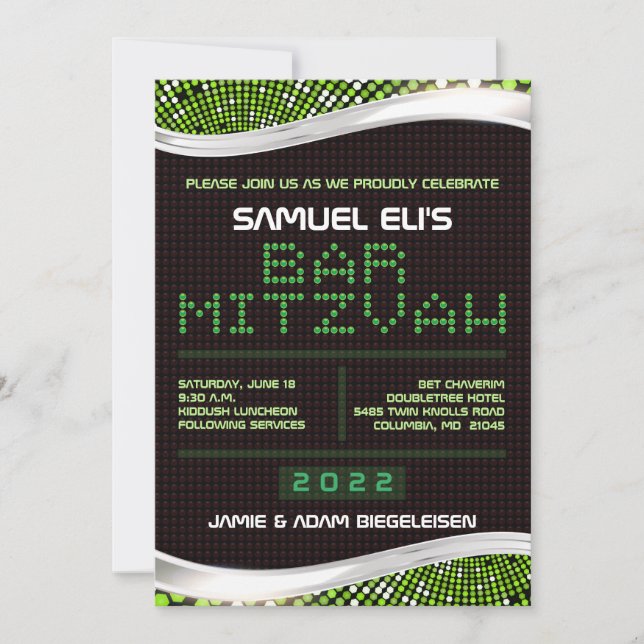 VIDEO GAMES Bar Bat Mitzvah Invitación (Anverso)
