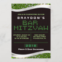 VIDEO GAMES Bar Bat Mitzvah Invitación